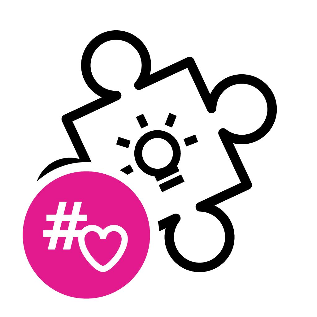 Branding icon featuring a stylized badge with the word 'Brand' in bold, representing brand identity and development.